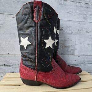The Leather Collection Cowgirl Western Star Boots Womens Size 8